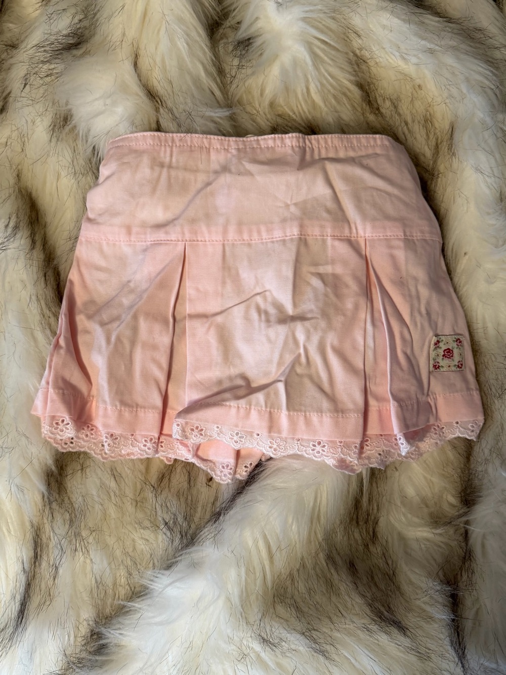 NWT George Light Pink Pleated Lace-Trim Skort